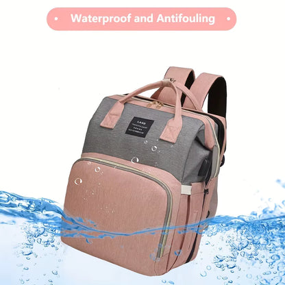 3-in-1 Diaper Bag with Foldable Baby Bed