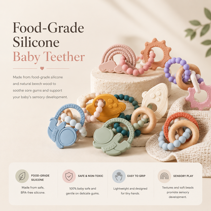 Food-Grade Silicone Baby Teether