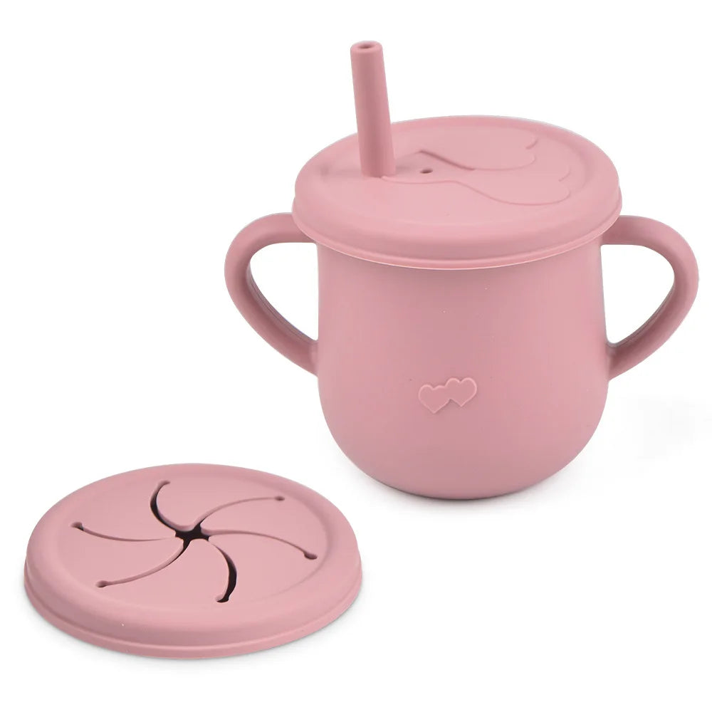 Siliconen babytrainingsbeker en snackbeker 2-in-1