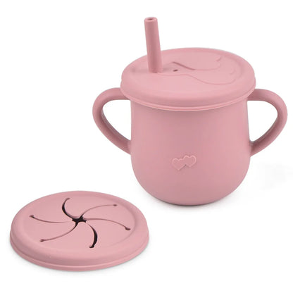 Siliconen babytrainingsbeker en snackbeker 2-in-1