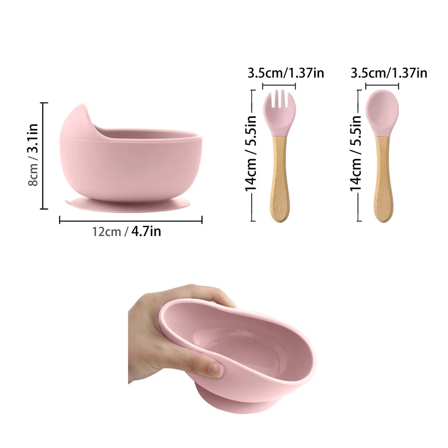3-Pieces Silicone Feeding Set