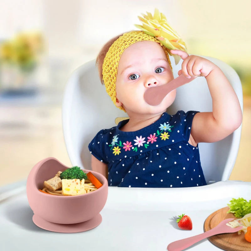 Silicone Baby Feeding Set – Bowl & Utensils