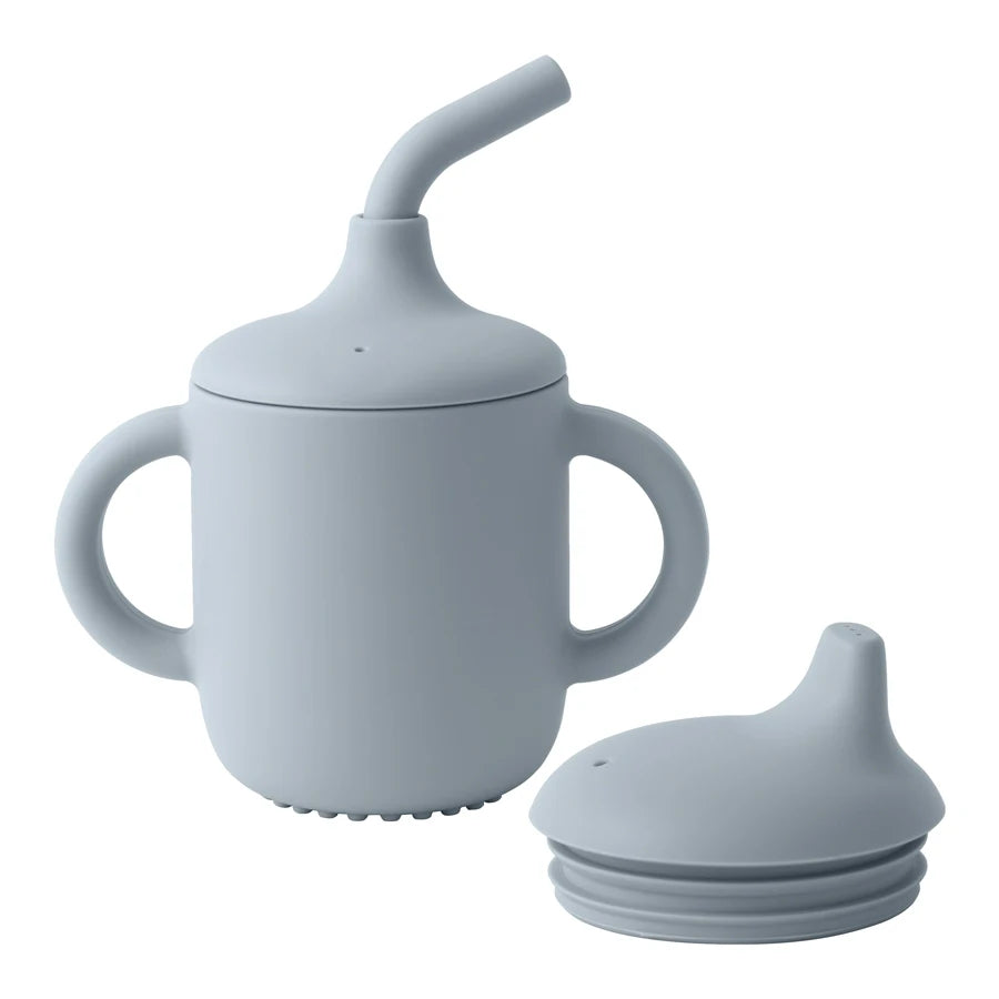 Silicone Straw Cup with Dual Lids