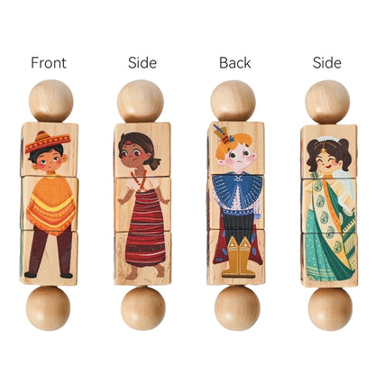 Baby Rattle Set with Silicone & Wooden Teethers
