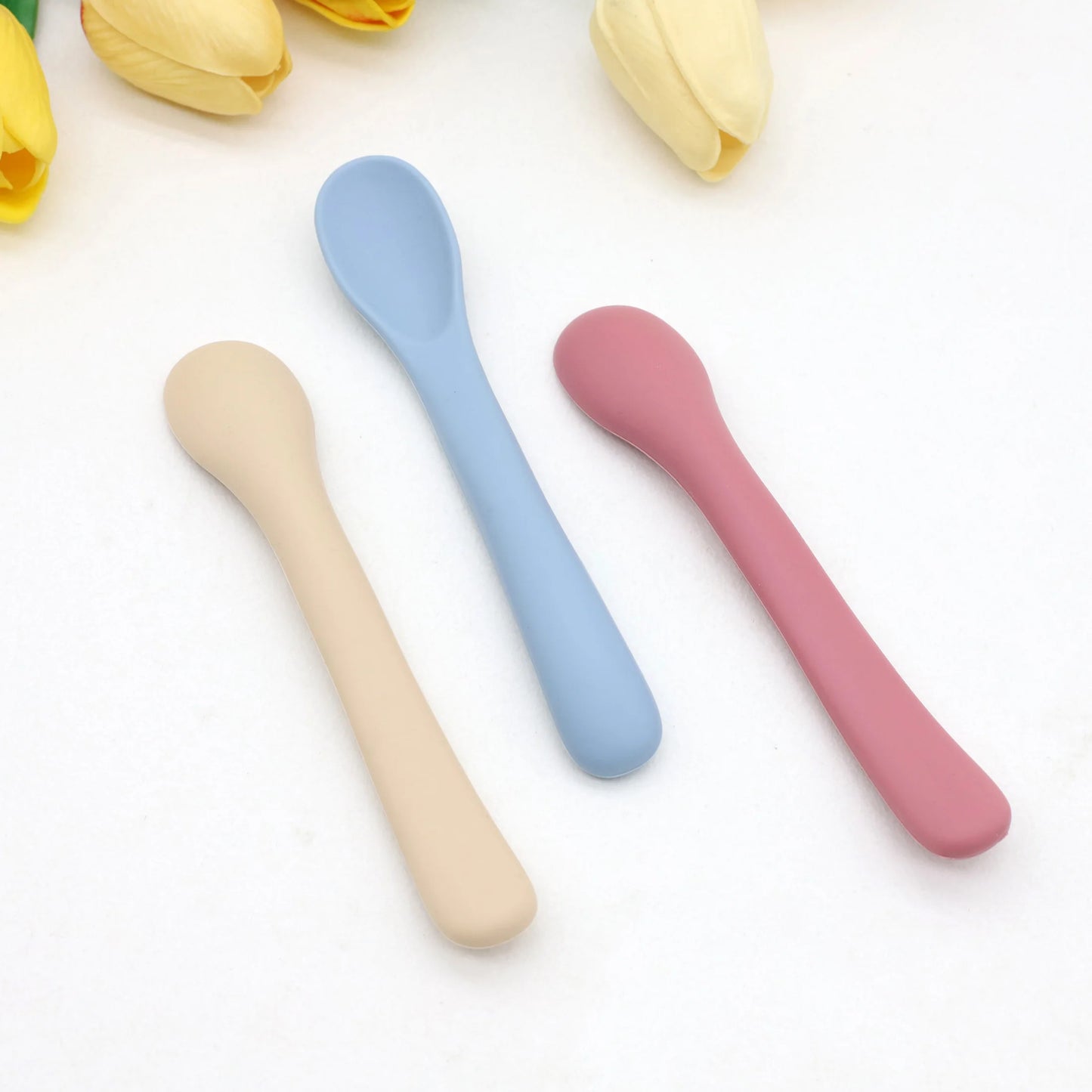 3-Piece Soft Silicone Baby Feeding Spoons