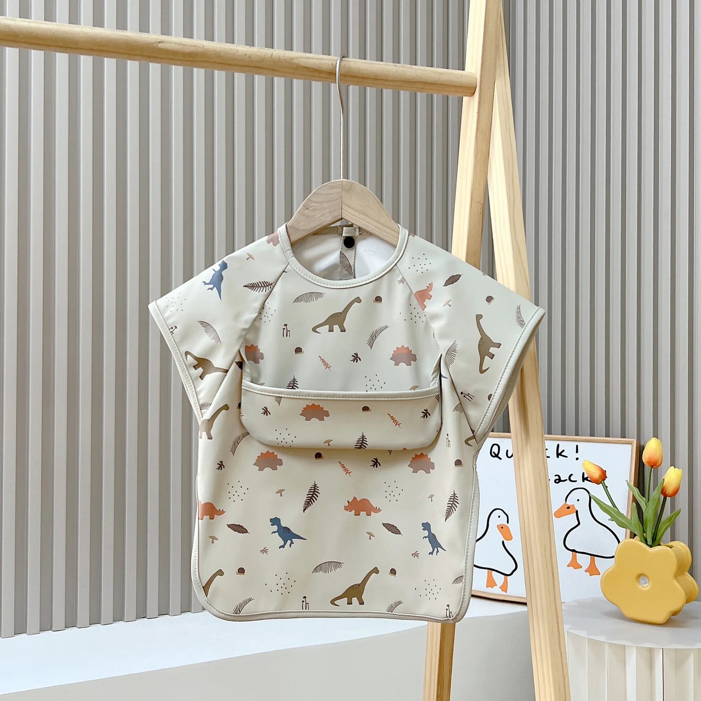 Waterproof Toddler Feeding Apron Bib (Short Sleeve)
