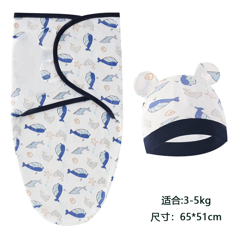 Newborn Swaddle Blanket & Hat Set