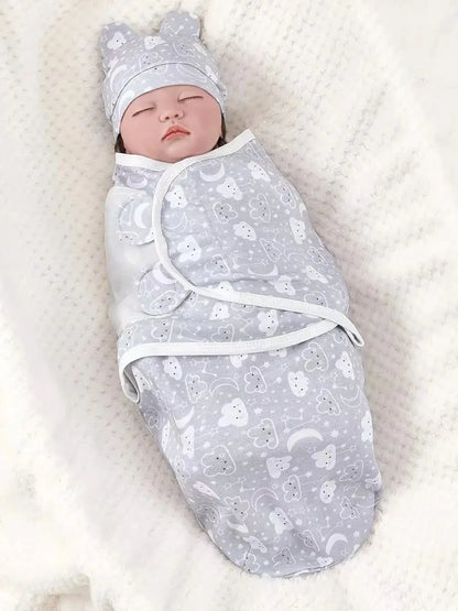 Newborn Swaddle Blanket & Hat Set
