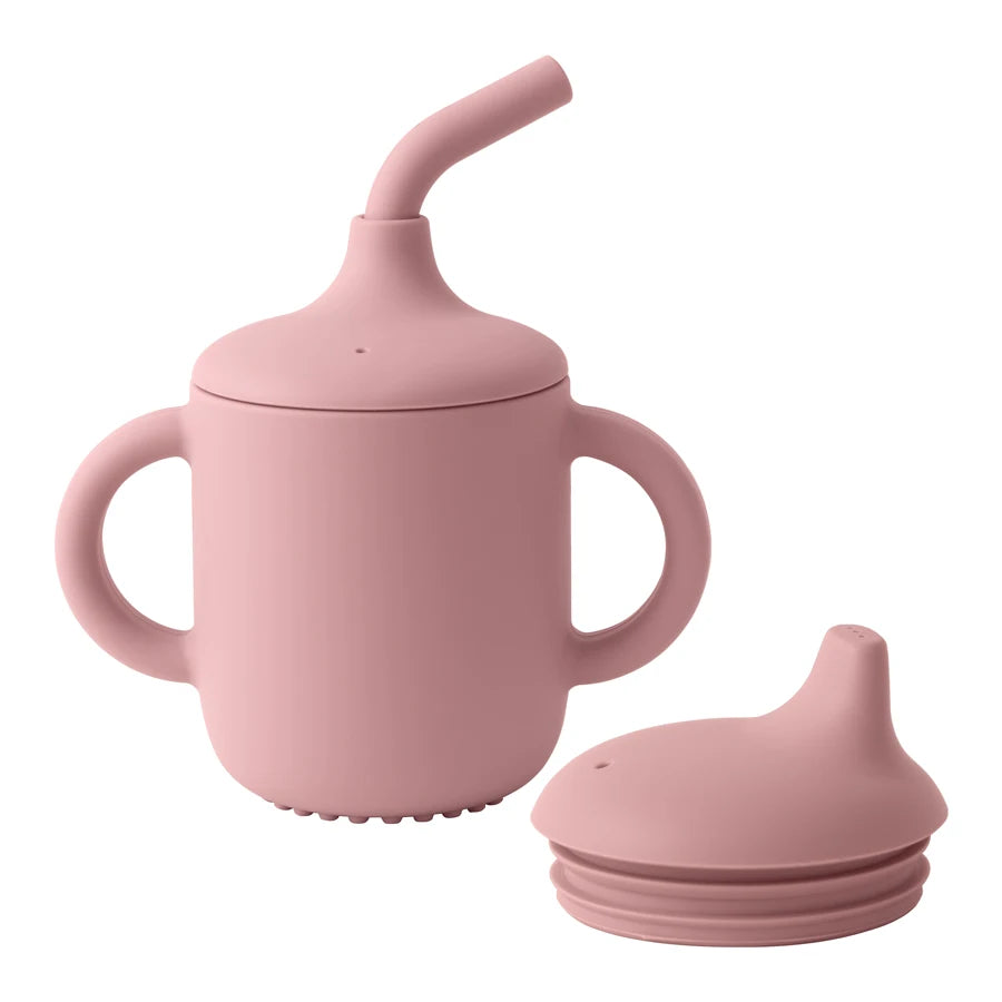 Silicone Straw Cup with Dual Lids