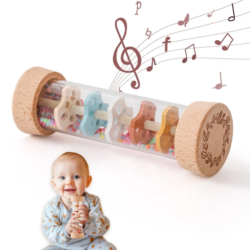 Wooden Montessori Rainmaker Rattle Toy
