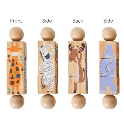 Baby Rattle Set with Silicone & Wooden Teethers
