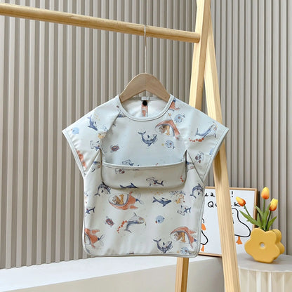 Waterproof Toddler Feeding Apron Bib (Short Sleeve)