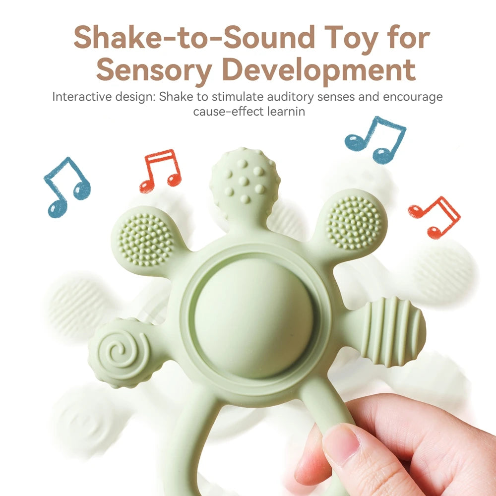 Silicone Baby Teether Rattle