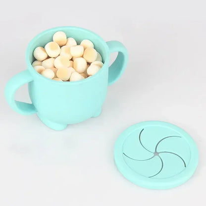 Siliconen babytrainingsbeker en snackbeker 2-in-1