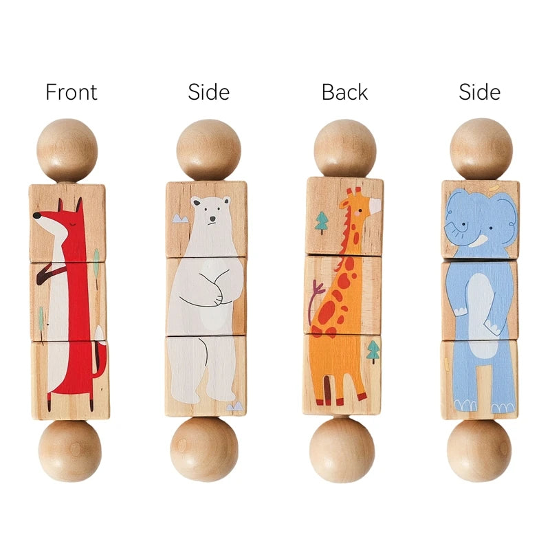 Baby Rattle Set with Silicone & Wooden Teethers