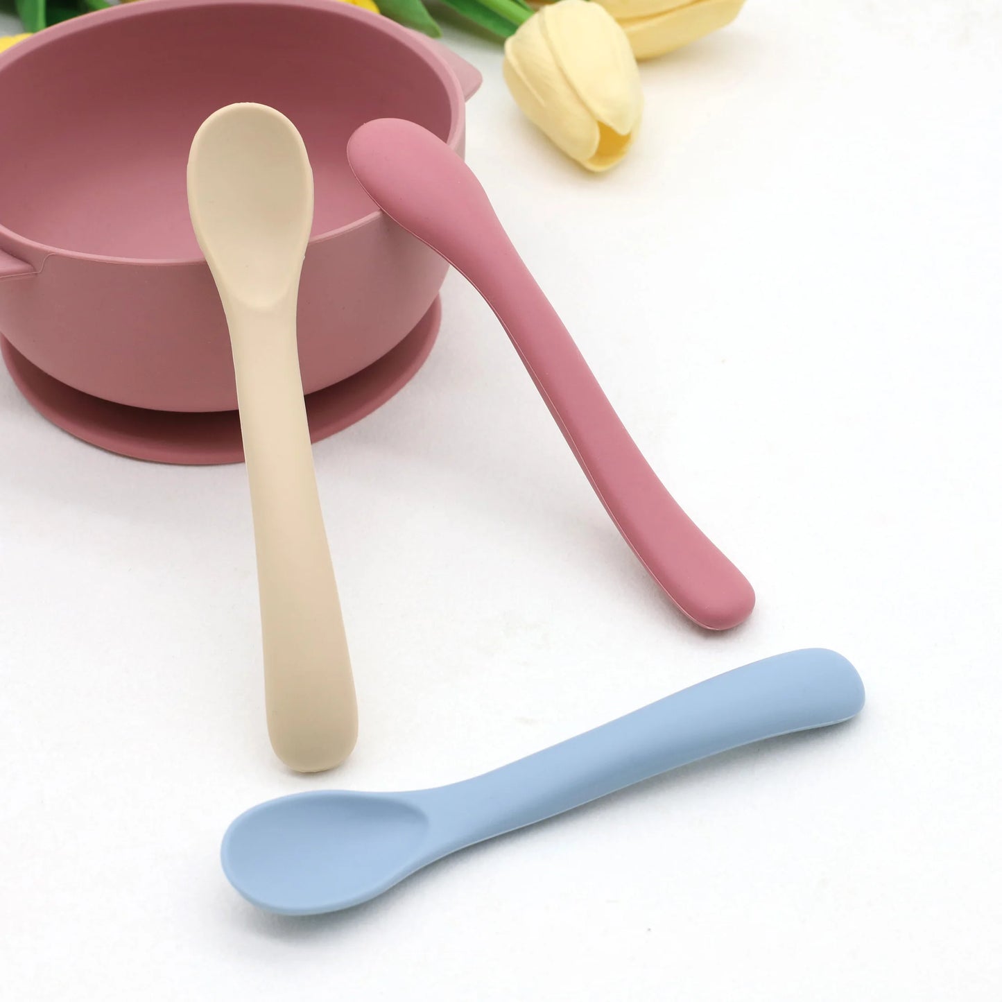 3-Piece Soft Silicone Baby Feeding Spoons