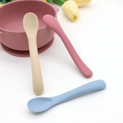 3-Piece Soft Silicone Baby Feeding Spoons