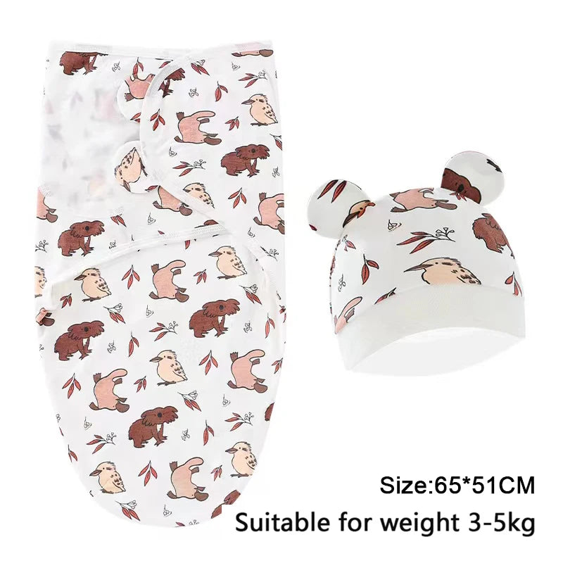 Newborn Swaddle Blanket & Hat Set