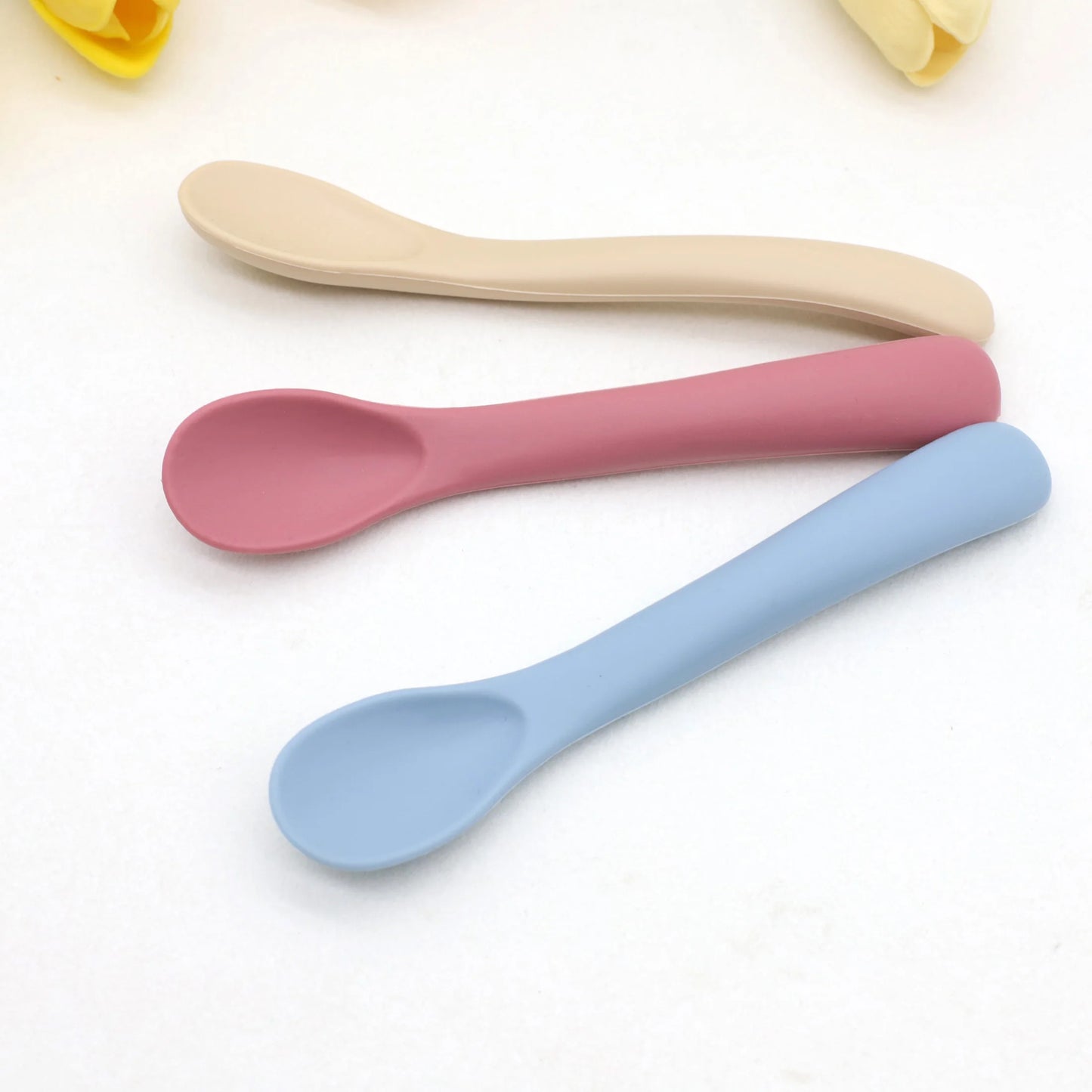 3-Piece Soft Silicone Baby Feeding Spoons