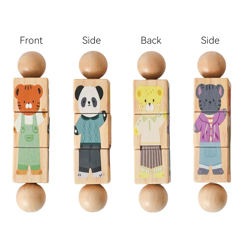 Baby Rattle Set with Silicone & Wooden Teethers