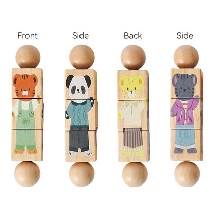 Baby Rattle Set with Silicone & Wooden Teethers