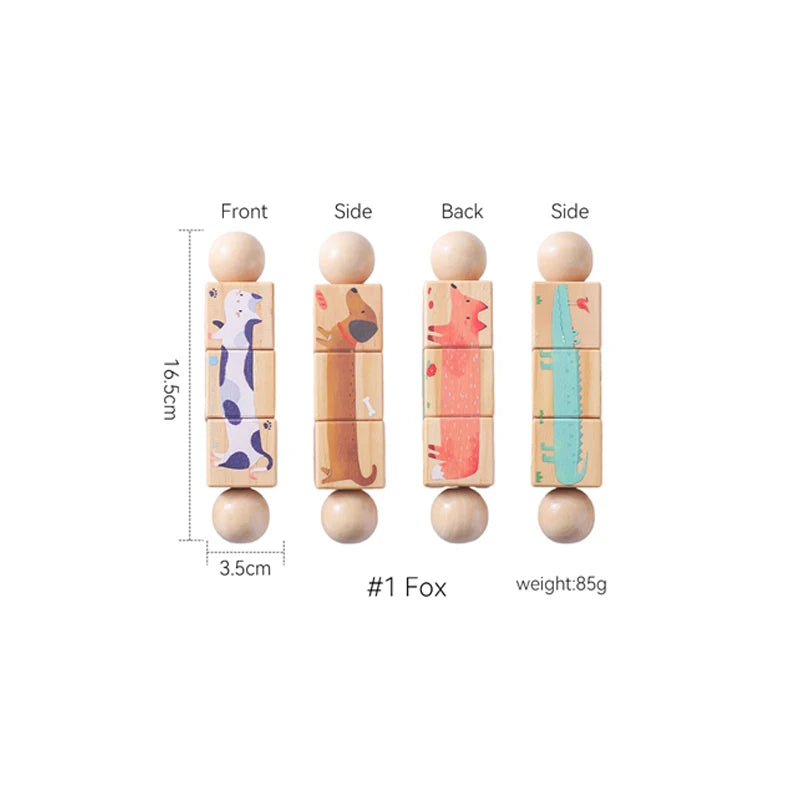Baby Rattle Set with Silicone & Wooden Teethers