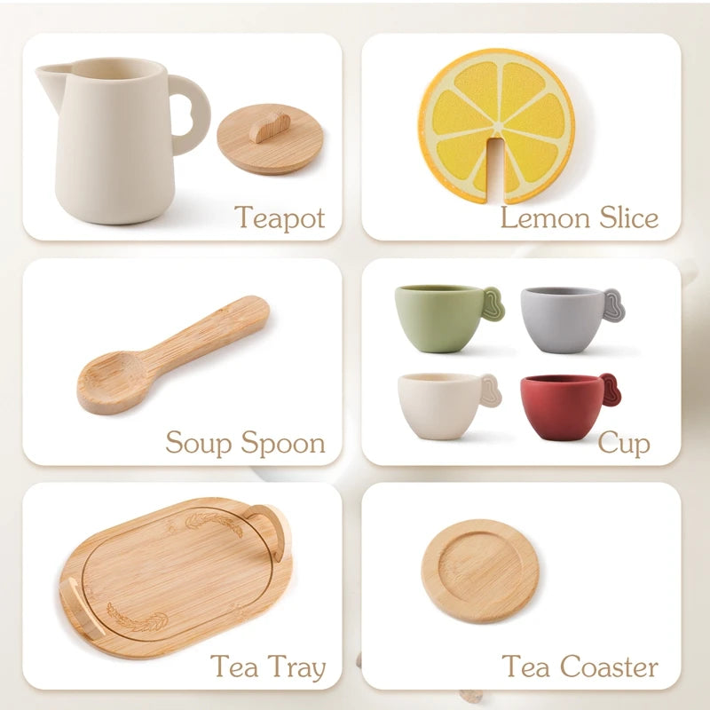 Wooden Montessori Tea Party Set