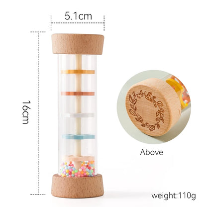 Wooden Montessori Rainmaker Rattle Toy