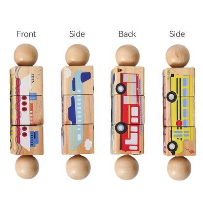 Baby Rattle Set with Silicone & Wooden Teethers