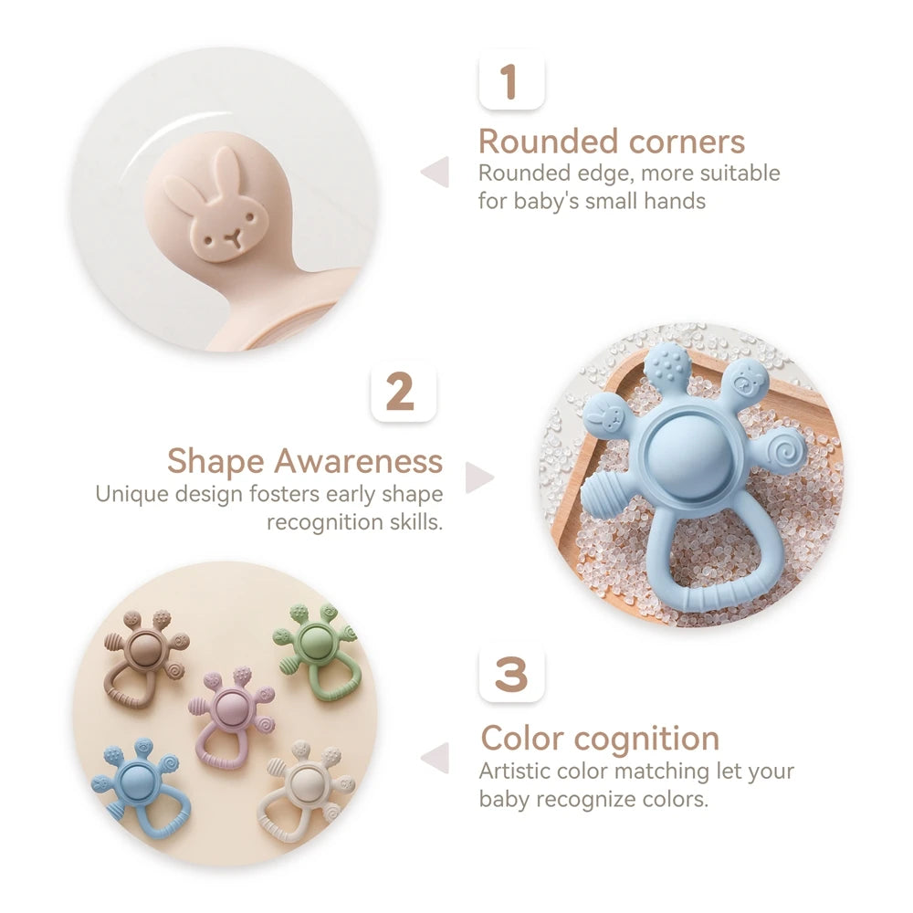 Silicone Baby Teether Rattle
