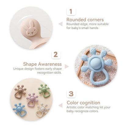 Silicone Baby Teether Rattle