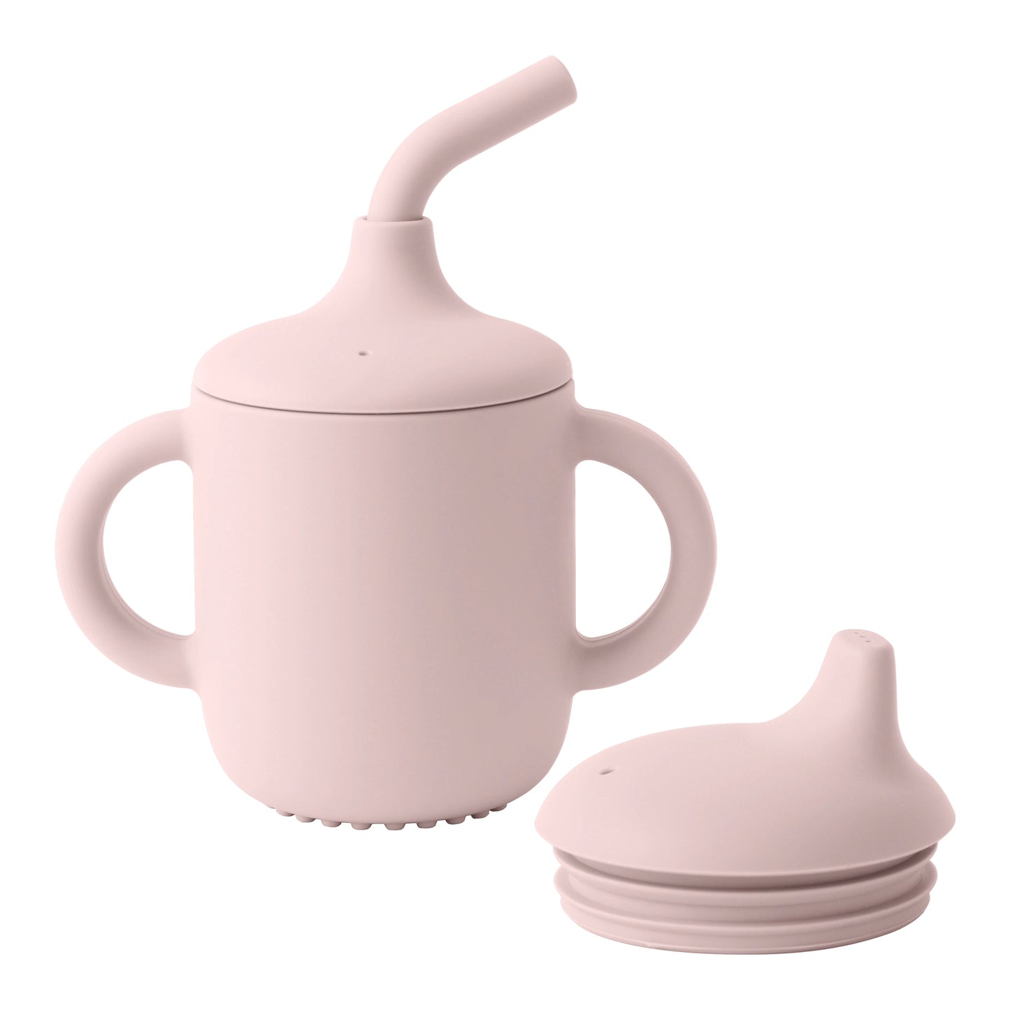 Silicone Straw Cup with Dual Lids