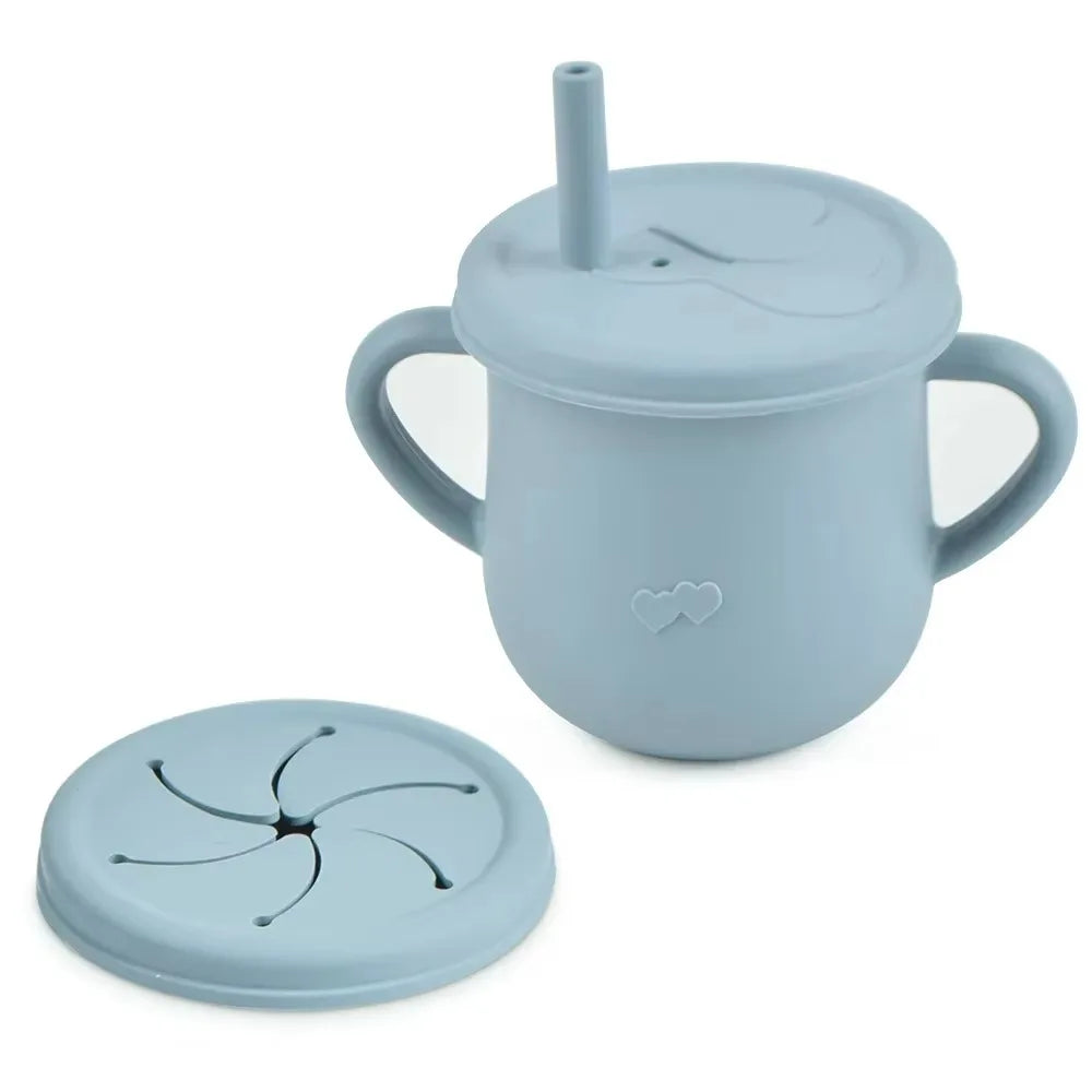 Siliconen babytrainingsbeker en snackbeker 2-in-1