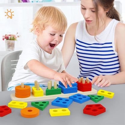 Montessori Wooden Stacking & Sorting Toy