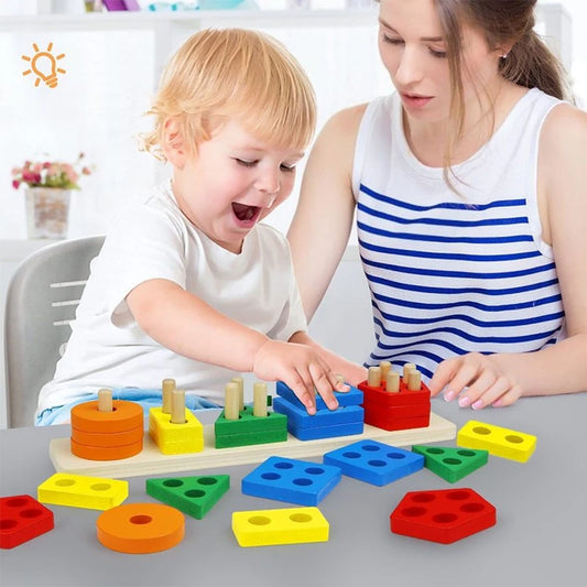 Montessori Wooden Stacking & Sorting Toy