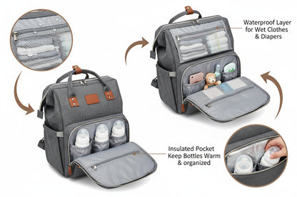 Large Capacity Diaper Backpack