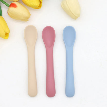 3-Piece Soft Silicone Baby Feeding Spoons
