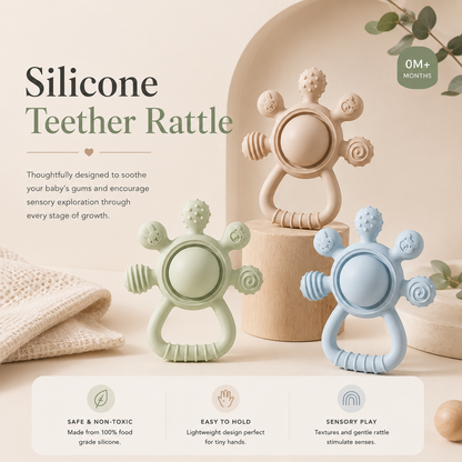 Silicone Baby Teether Rattle