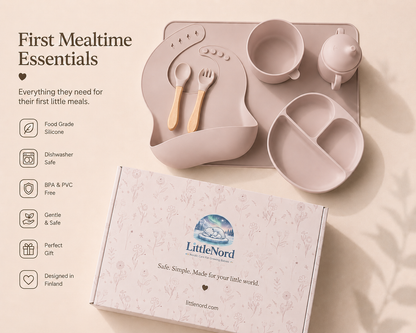 Caja de artículos esenciales para la primera comida