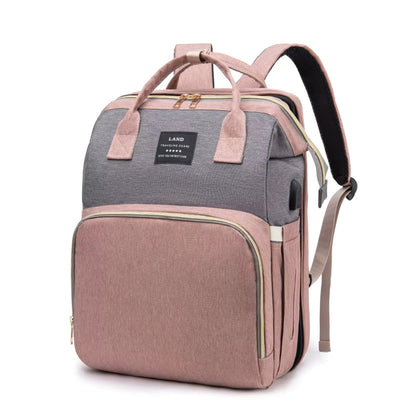 3-in-1 Diaper Bag with Foldable Baby Bed