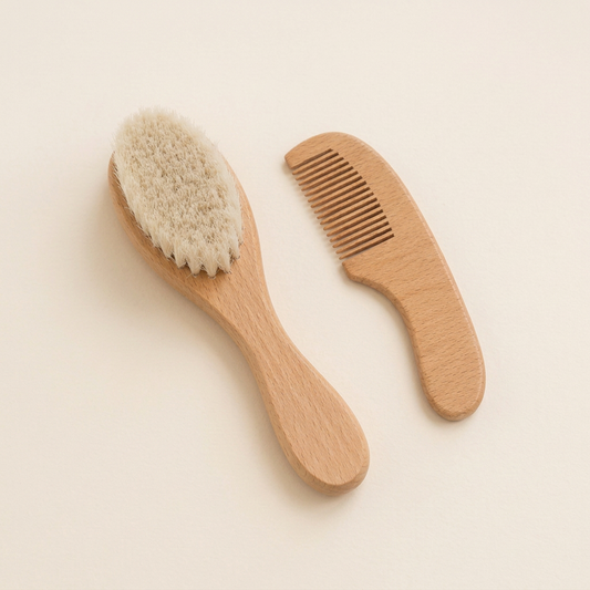Corrected Natural Baby Brush and Comb Set