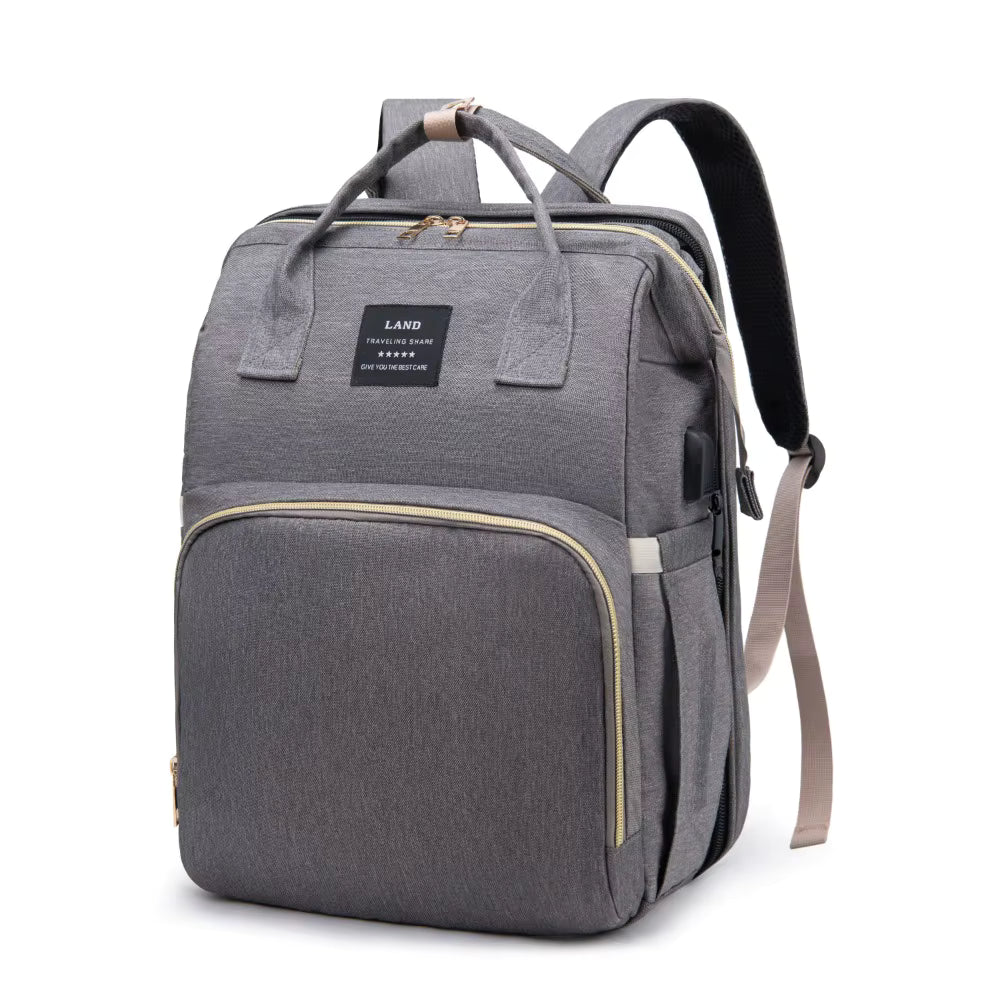 3-in-1 Diaper Bag with Foldable Baby Bed