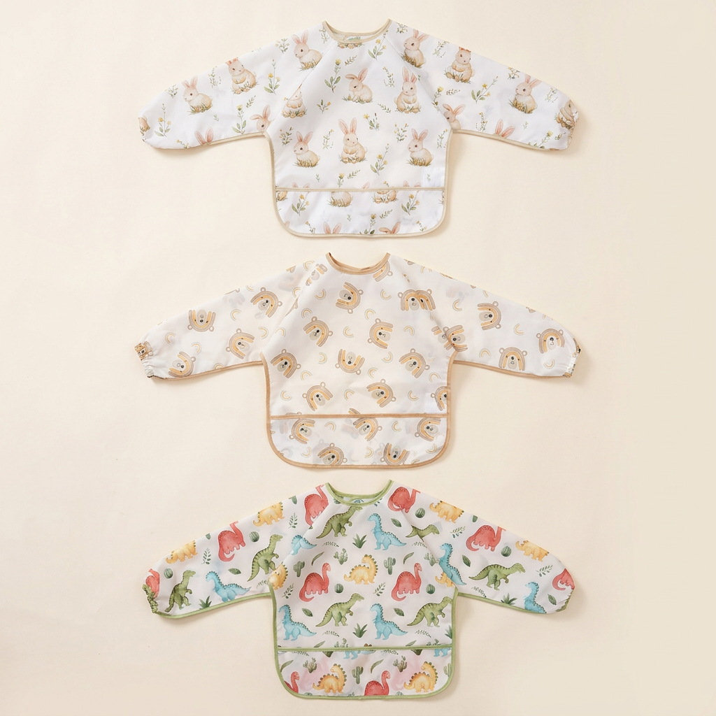 Long-sleeve bibs in a separated layout