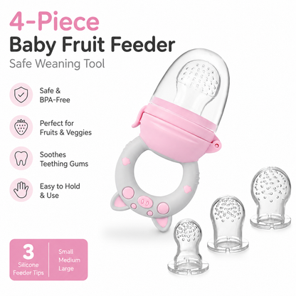 4-Piece Baby Fruit Feeder – Safe Weaning Tool