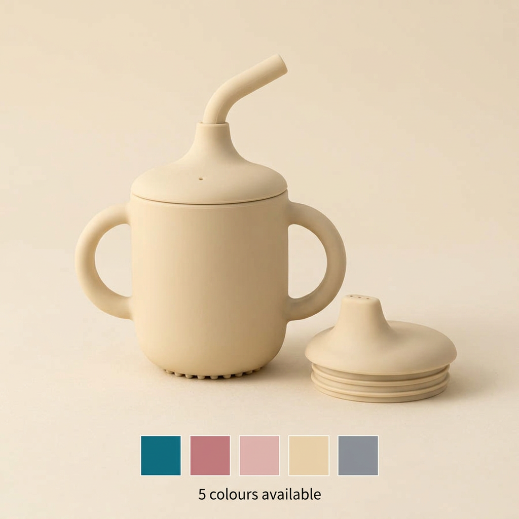 Silicone Straw Cup with Dual Lids redesigned image