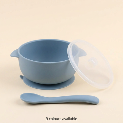 Suction bowl, spoon and lid redesigned cover