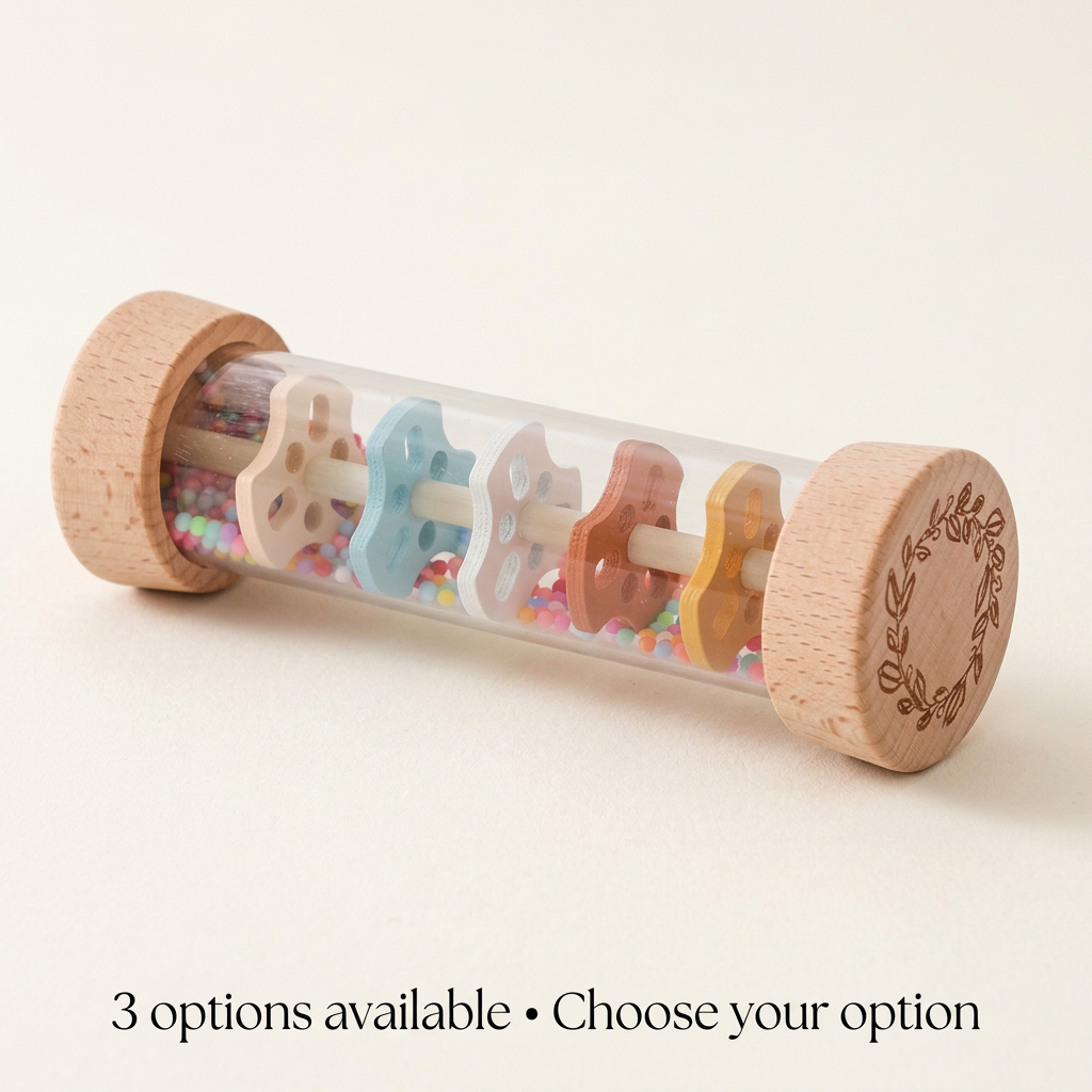 Wooden rainmaker rattle clean cover